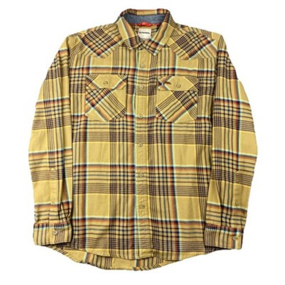 SIMMS Mens Santee Long‎ Sleeve Button Up Shirt L Flannel Plaid Fishing Outdoor